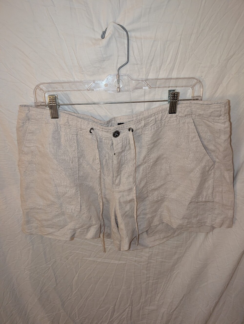GAP Cream Linen-Cotton Shorts